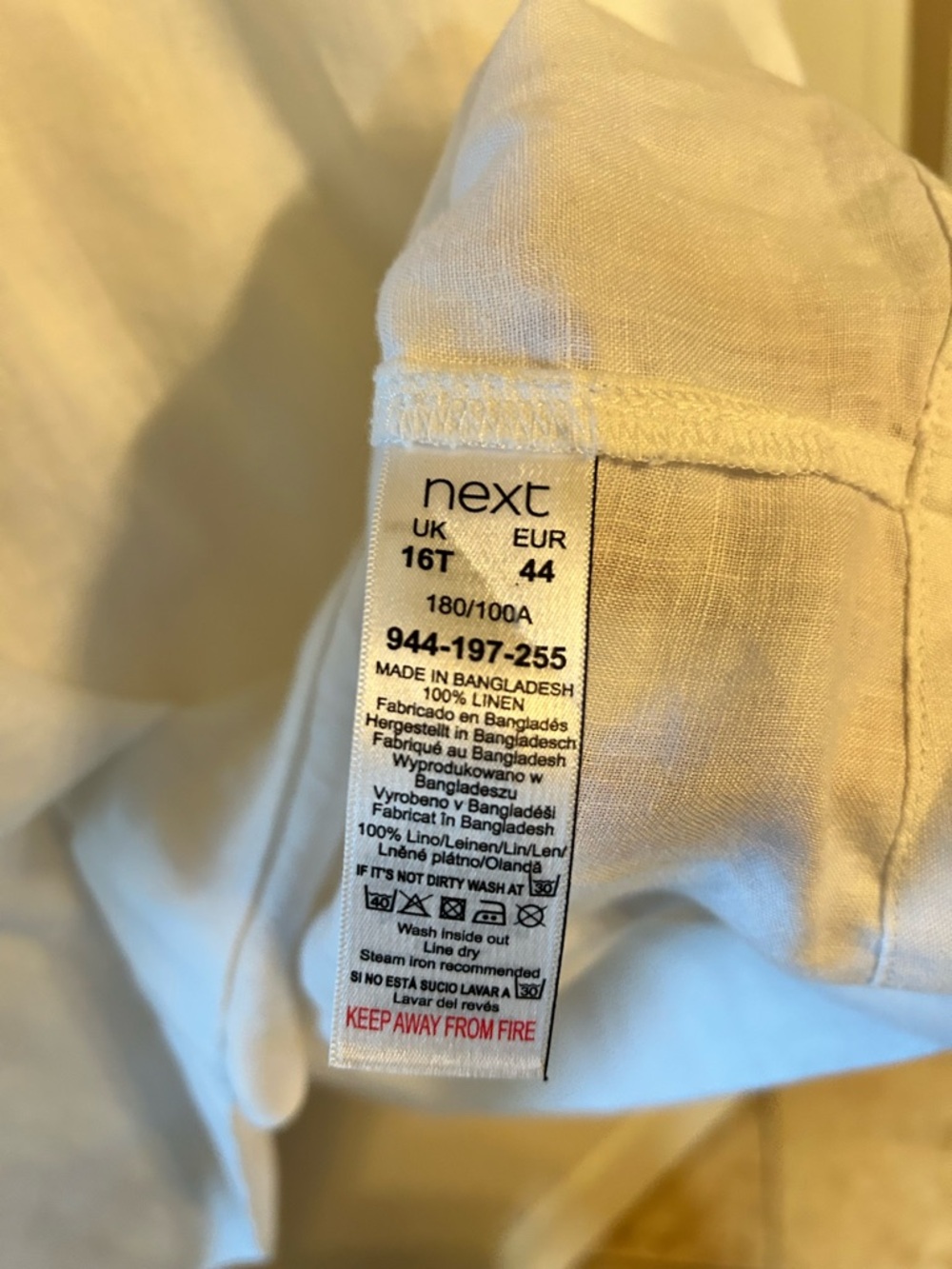 Next TALL Simple White Linen Shift Midi Dress - Picture 4 of 4